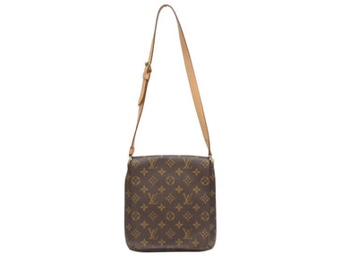 極美品 LOUIS VUITTON ルイヴィトン モノグラム ミュゼットサルサ ショルダーバッグ M51387 ブラウン ゴールド金具 中古 4b005343