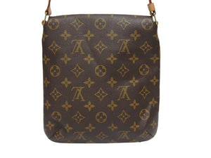 極美品 LOUIS VUITTON ルイヴィトン モノグラム ミュゼットサルサ ショルダーバッグ M51387 ブラウン ゴールド金具 中古 4b005343