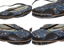 Load image into Gallery viewer, FENDI フェンディ ハンドバッグ 2WAY ショルダーバッグ キャンバス レザー ブルー ゴールド金具 良品 中古 4b005346