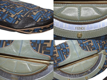 Load image into Gallery viewer, FENDI フェンディ ハンドバッグ 2WAY ショルダーバッグ キャンバス レザー ブルー ゴールド金具 良品 中古 4b005346
