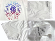 Load image into Gallery viewer, CHROME HEARTS クロムハーツ 半袖Tシャツ サイズM ヴァインダガー ホースシュー グラデーション ホワイト 美品 中古 4b005348