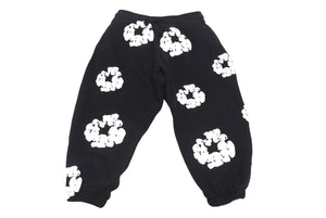 新品同様 DENIM TEARS デニムティアーズ スウェットパンツ キッズ用 RN162838 ブラック コットン サイズ4Y 中古 4b005353