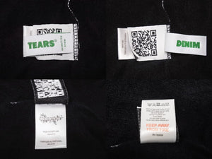 新品同様 DENIM TEARS デニムティアーズ ジップアップパーカー キッズ RN162838 ブラック コットン サイズ4Y 中古 4b005354