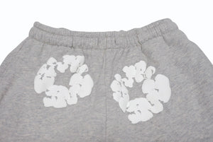 新品同様 DENIM TEARS デニムティアーズ スウェットパンツ コットンリース プリント キッズ用 RN162838 グレー コットン サイズ4Y 中古 4b005357