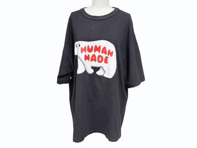HUMAN MADE x KAWS ヒューマンメイド カウズ シロクマ Tシャツ 日本製 コットン ブラック サイズ2XL 美品 中古 4b005363