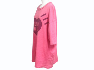 HUMAN MADE ヒューマンメイド HEART T-SHIRT 日本製 コットン ハート ピンク サイズ2XL 美品 中古 4b005368