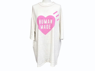 HUMAN MADE ヒューマンメイド 23AW 原宿限定 HEART T-SHIRT 日本製 コットン ホワイト ピンク サイズ2XL 美品 中古 4b005369