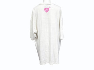 HUMAN MADE ヒューマンメイド 23AW 原宿限定 HEART T-SHIRT 日本製 コットン ホワイト ピンク サイズ2XL 美品 中古 4b005369