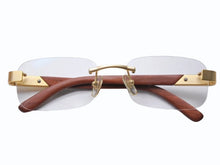 Load image into Gallery viewer, CARTIER カルティエ ウッドテンプル リムレスメガネ T8100433 ブラウン ウッド GP ゴールド金具 美品 中古 4b005371