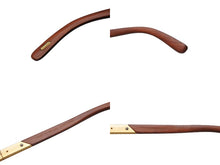 Load image into Gallery viewer, CARTIER カルティエ ウッドテンプル リムレスメガネ T8100433 ブラウン ウッド GP ゴールド金具 美品 中古 4b005371