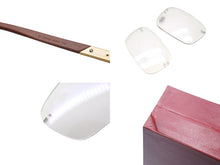 Load image into Gallery viewer, CARTIER カルティエ ウッドテンプル リムレスメガネ T8100433 ブラウン ウッド GP ゴールド金具 美品 中古 4b005371