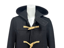 画像をギャラリービューアに読み込む, SAINT LAURENT サンローラン フード付き ダッフルコート 376281 イタリア製ウール ブラック サイズ36 美品 中古 4b005372 