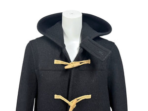 SAINT LAURENT サンローラン フード付き ダッフルコート 376281 イタリア製ウール ブラック サイズ36 美品 中古 4b005372 