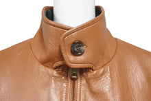 Load image into Gallery viewer, 極美品 GUCCI グッチ ウェアレザー ボンバージャケット シェリーライン サイズ50 ブラウン レザー 中古 4b005375