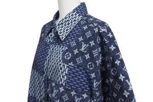 LOUIS VUITTON ルイヴィトン NIGO モノグラムウェーブジャイアント ダミエ フランネル長袖シャツ RM202M VJI HJS02W サイズXL 美品 中古 4b005381