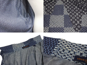 LOUIS VUITTON ルイヴィトン NIGO モノグラムウェーブジャイアント ダミエ フランネル長袖シャツ RM202M VJI HJS02W サイズXL 美品 中古 4b005381