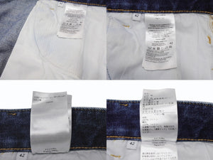 BOTTEGAVENETA ボッテガヴェネタ カーブシェイプ デニムパンツ ジーンズ 723355 V2J80 サイズ42 ロールアップ ブルー 美品 中古 4b005385