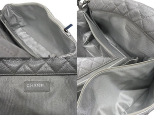 新品同様 CHANEL シャネル ジャンボ マトラッセ ショルダーバッグ シルバー チェーンショルダー デカマト 中古 4b005394