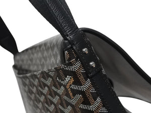 極美品 GOYARD ゴヤール カペシアン MM メッセンジャー ショルダーバッグ ゴヤールディンキャンバス シュヴロッシュカーフスキン ブラック 中古 4b005395
