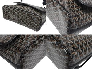 極美品 GOYARD ゴヤール カペシアン MM メッセンジャー ショルダーバッグ ゴヤールディンキャンバス シュヴロッシュカーフスキン ブラック 中古 4b005395