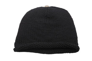 極美品 CHROME HEARTS クロムハーツ BEANIE CASH BS FLARE BSフレアパッチ ビーニー ニットキャップ ONE SIZE ブラック 中古 4b005398