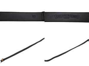 激レア 極美品 CHROME HEARTS クロムハーツ ブロンズ 3PC ローラー ベルト ブラック ゴールド サイズ36 レザー 中古 4b005411