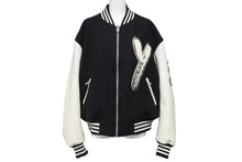 Load image into Gallery viewer, Y-3 ワイスリー レターマンジャケット LETTERMAN JKT H44803 ポリエステル ウール ブラック ホワイト サイズS 美品 中古 4b005414