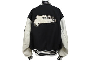 Y-3 ワイスリー レターマンジャケット LETTERMAN JKT H44803 ポリエステル ウール ブラック ホワイト サイズS 美品 中古 4b005414