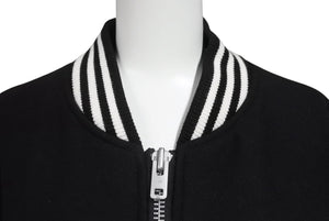 Y-3 ワイスリー レターマンジャケット LETTERMAN JKT H44803 ポリエステル ウール ブラック ホワイト サイズS 美品 中古 4b005414