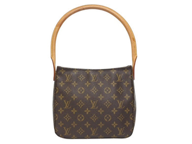 LOUIS VUITTON ルイヴィトン ルーピングMM ワンショルダーバッグ M51146 モノグラム PVC レザー ブラウン ゴールド金具 美品 中古 4b005419