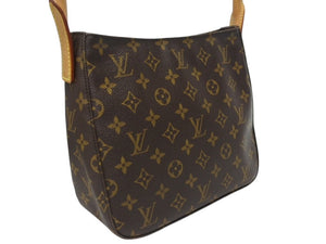 LOUIS VUITTON ルイヴィトン ルーピングMM ワンショルダーバッグ M51146 モノグラム PVC レザー ブラウン ゴールド金具 美品 中古 4b005419