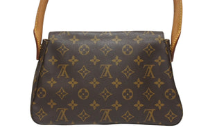LOUIS VUITTON ルイヴィトン モノグラム ミニルーピング ショルダーバッグ M51147 PVC レザー ブラウン 美品 中古 4b005421