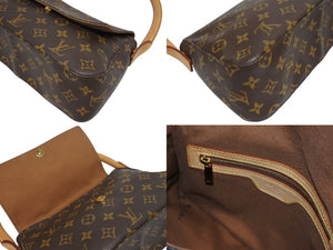 LOUIS VUITTON ルイヴィトン モノグラム ミニルーピング ショルダーバッグ M51147 PVC レザー ブラウン 美品 中古 4b005421