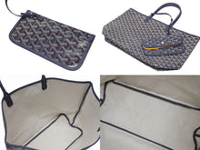 Load image into Gallery viewer, 新品未使用 GOYARD ゴヤール サンルイPM バッグ トートバッグ STLOUIPMLTY09CL09P PVC レザー ヘリンボーン ネイビー 中古 4b005422