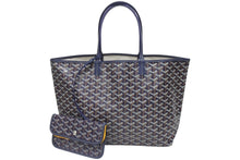 Load image into Gallery viewer, 新品未使用 GOYARD ゴヤール サンルイPM バッグ トートバッグ STLOUIPMLTY09CL09P PVC レザー ヘリンボーン ネイビー 中古 4b005422