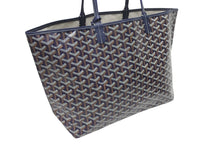 Load image into Gallery viewer, 新品未使用 GOYARD ゴヤール サンルイPM バッグ トートバッグ STLOUIPMLTY09CL09P PVC レザー ヘリンボーン ネイビー 中古 4b005422