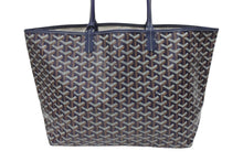Load image into Gallery viewer, 新品未使用 GOYARD ゴヤール サンルイPM バッグ トートバッグ STLOUIPMLTY09CL09P PVC レザー ヘリンボーン ネイビー 中古 4b005422