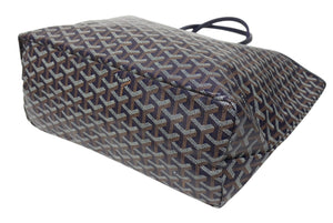 新品未使用 GOYARD ゴヤール サンルイPM バッグ トートバッグ STLOUIPMLTY09CL09P PVC レザー ヘリンボーン ネイビー 中古 4b005422