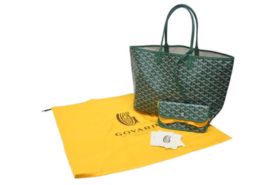 新品未使用 GOYARD ゴヤール サンルイPM バッグ トートバッグ STLOUIPMLTY09CL09P PVC レザー ヘリンボーン グリーン 中古 4b005423