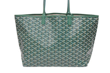 画像をギャラリービューアに読み込む, 新品未使用 GOYARD ゴヤール サンルイPM バッグ トートバッグ STLOUIPMLTY09CL09P PVC レザー ヘリンボーン グリーン 中古 4b005423