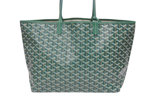 新品未使用 GOYARD ゴヤール サンルイPM バッグ トートバッグ STLOUIPMLTY09CL09P PVC レザー ヘリンボーン グリーン 中古 4b005423