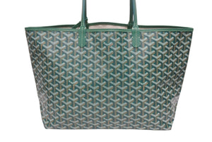 新品未使用 GOYARD ゴヤール サンルイPM バッグ トートバッグ STLOUIPMLTY09CL09P PVC レザー ヘリンボーン グリーン 中古 4b005423