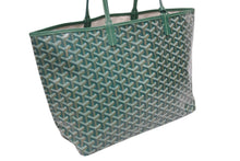 画像をギャラリービューアに読み込む, 新品未使用 GOYARD ゴヤール サンルイPM バッグ トートバッグ STLOUIPMLTY09CL09P PVC レザー ヘリンボーン グリーン 中古 4b005423