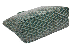 新品未使用 GOYARD ゴヤール サンルイPM バッグ トートバッグ STLOUIPMLTY09CL09P PVC レザー ヘリンボーン グリーン 中古 4b005423