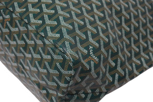 新品未使用 GOYARD ゴヤール サンルイPM バッグ トートバッグ STLOUIPMLTY09CL09P PVC レザー ヘリンボーン グリーン 中古 4b005423