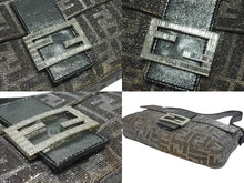 Load image into Gallery viewer, 極美品 FENDI フェンディ マンマバケット ワンショルダーバッグ 8BR600 ズッカ柄 キャンバス ラインストーン ラメ レザー 中古 4b005425