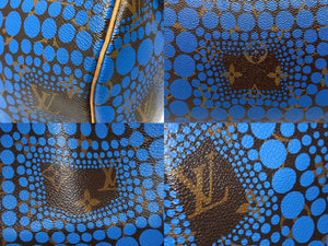 極美品 LOUIS VUITTON ルイヴィトン スピーディ30 ハンドバッグ M40691 モノグラム パンプキンドット 草間彌生 ブルー 中古 4b005426