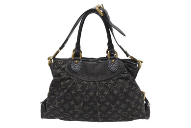 極美品 LOUIS VUITTON ルイヴィトン ネオカヴィMM ハンドバッグ M95351 モノグラム デニム レザー 2WAY ゴールド金具 中古 4b005428