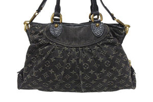 極美品 LOUIS VUITTON ルイヴィトン ネオカヴィMM ハンドバッグ M95351 モノグラム デニム レザー 2WAY ゴールド金具 中古 4b005428