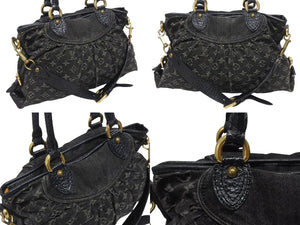 極美品 LOUIS VUITTON ルイヴィトン ネオカヴィMM ハンドバッグ M95351 モノグラム デニム レザー 2WAY ゴールド金具 中古 4b005428